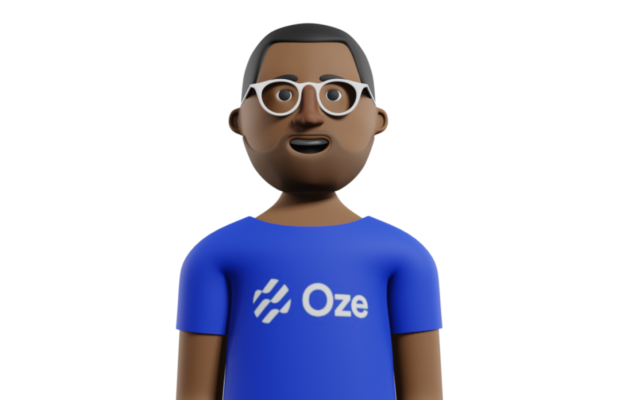 Fintech branding and website design. 3d figure. "Oze"