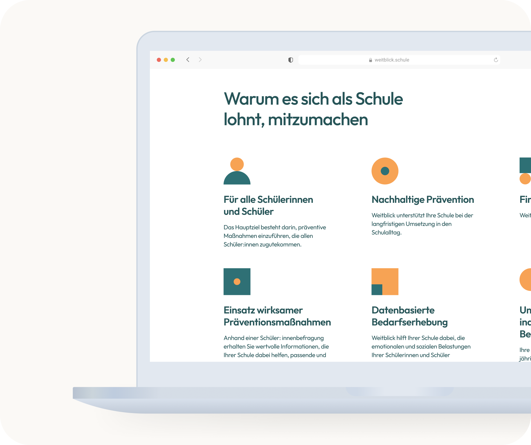 EdTech Branding and Website Design. Laptop. "Warum es sich als Schule lohnt, mitzumachen"