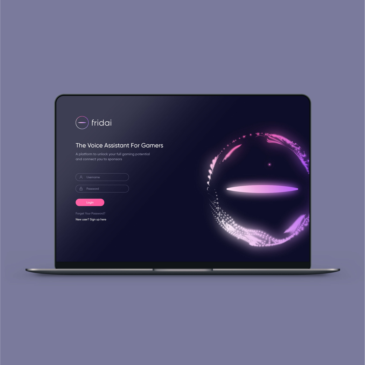 Game Branding and Website Design. Fridai "the voice assistant for gamers". Branded landing page